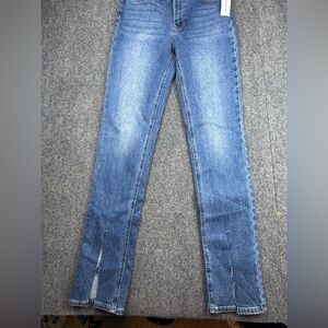 Pacsun Women’s High Rise Slim Split Hem Jeans Size 27 Medium Wash Boho NWT